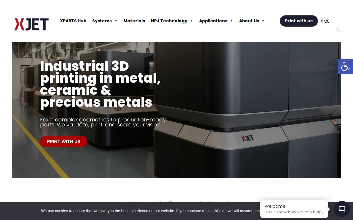 Xjet3D website preview
