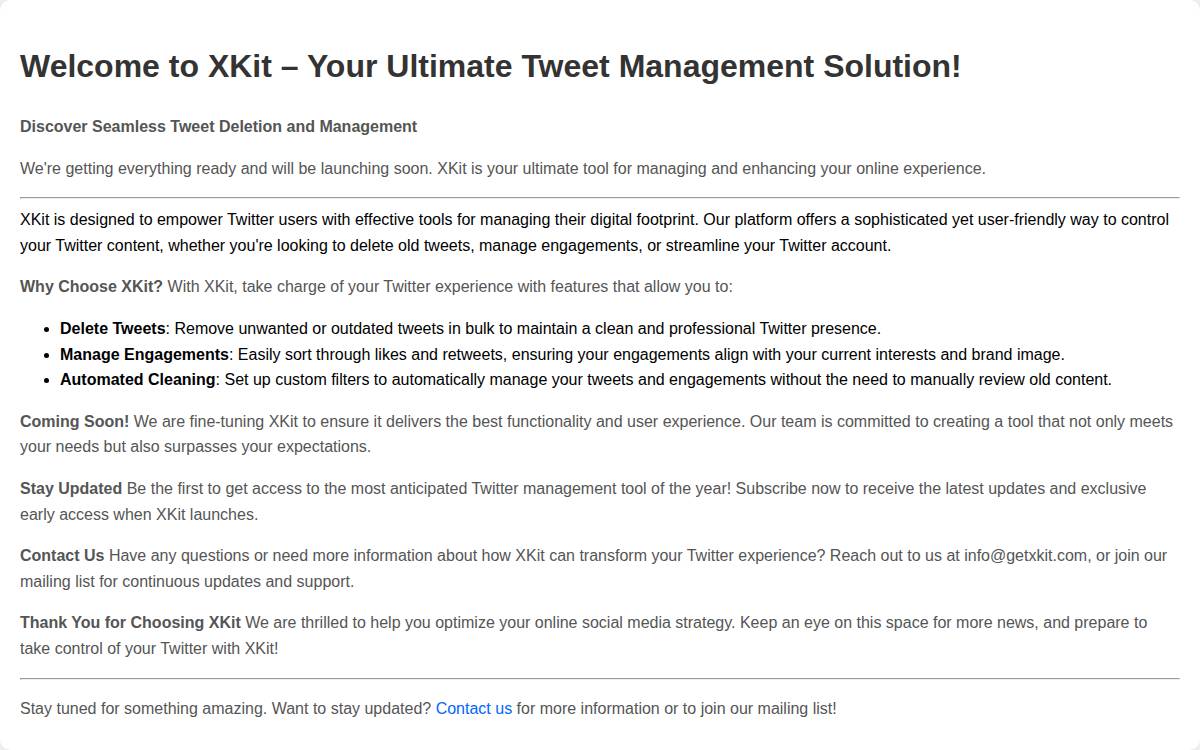 Xkit website preview