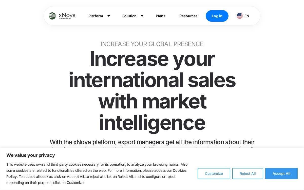 xNova International website preview