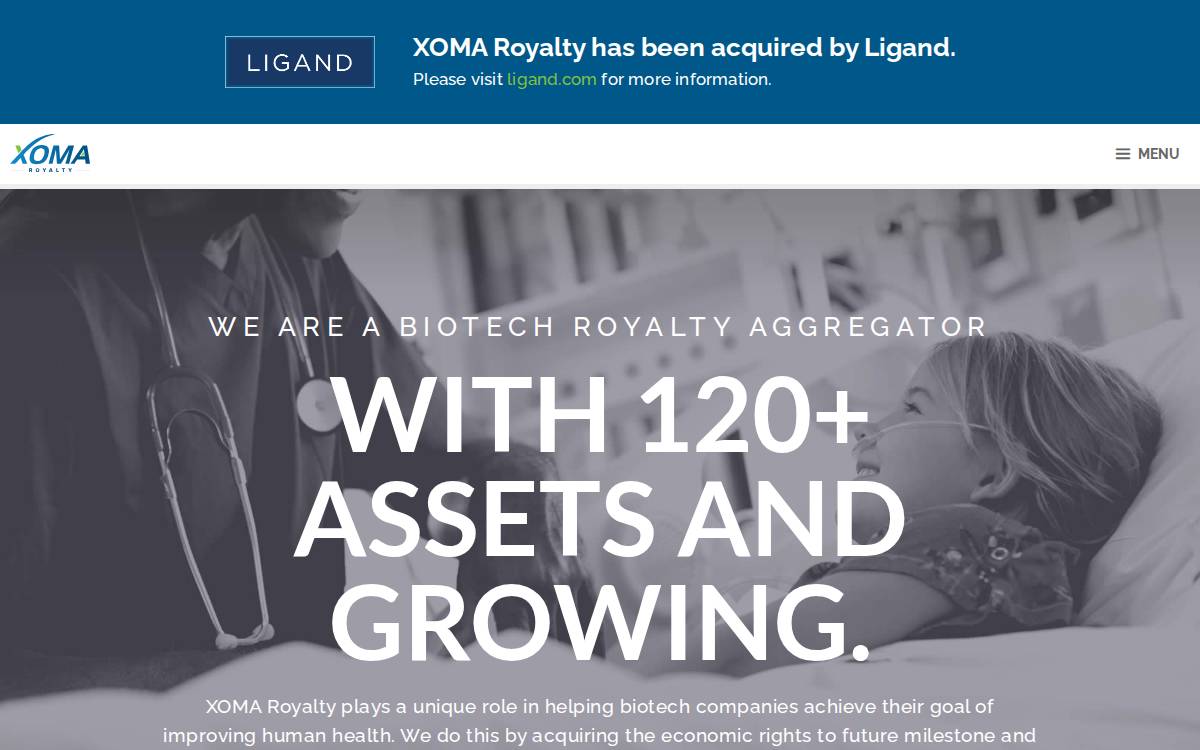 Xoma NASDAQ: XOMA www.xoma.com website preview