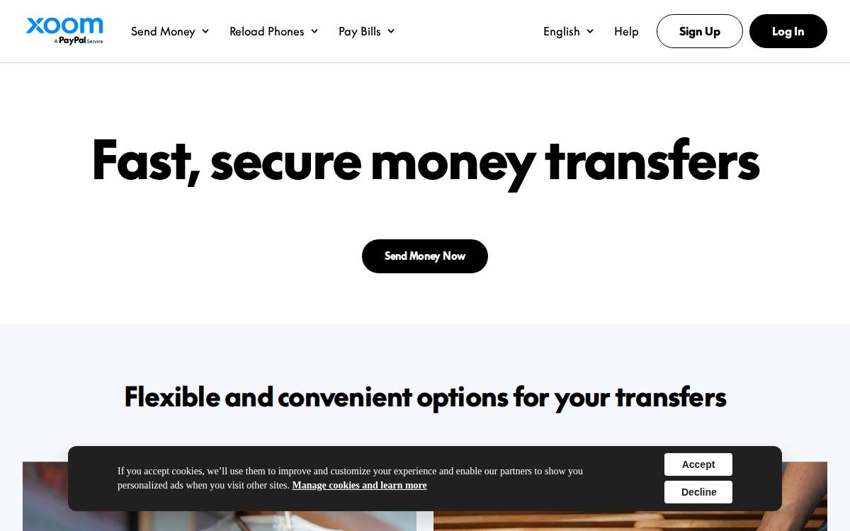 Xoom Corporation website preview