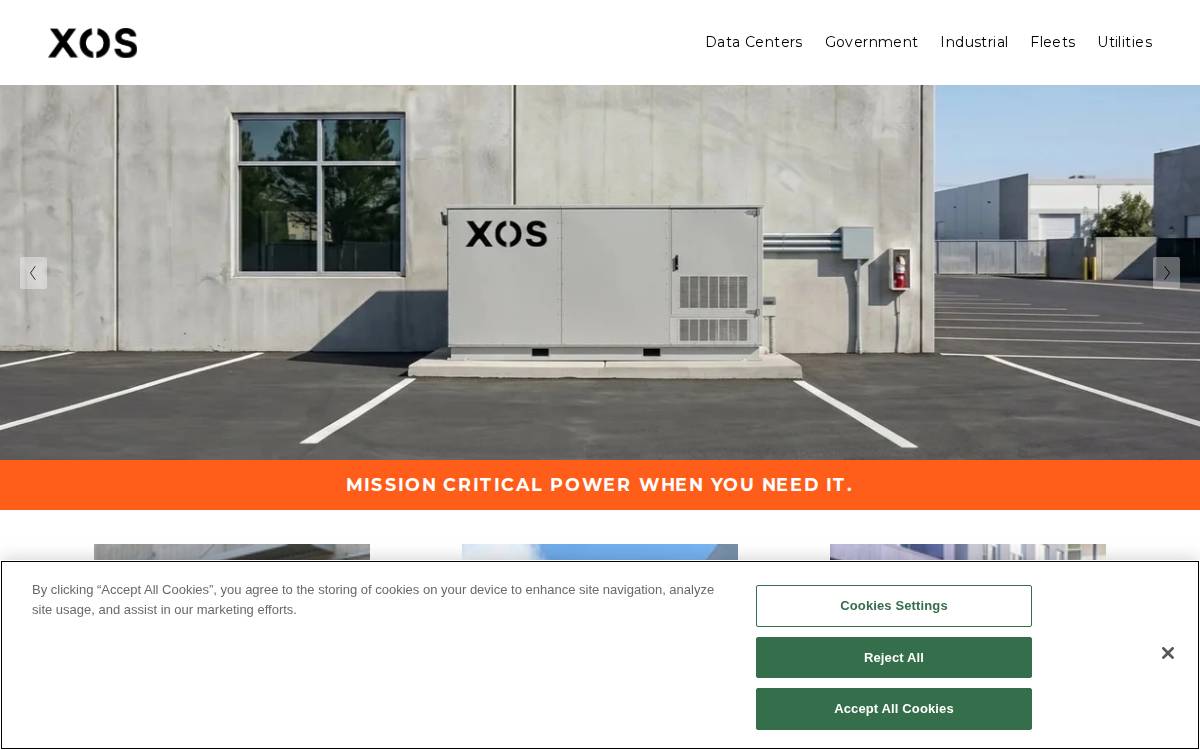XOS Trucks website preview