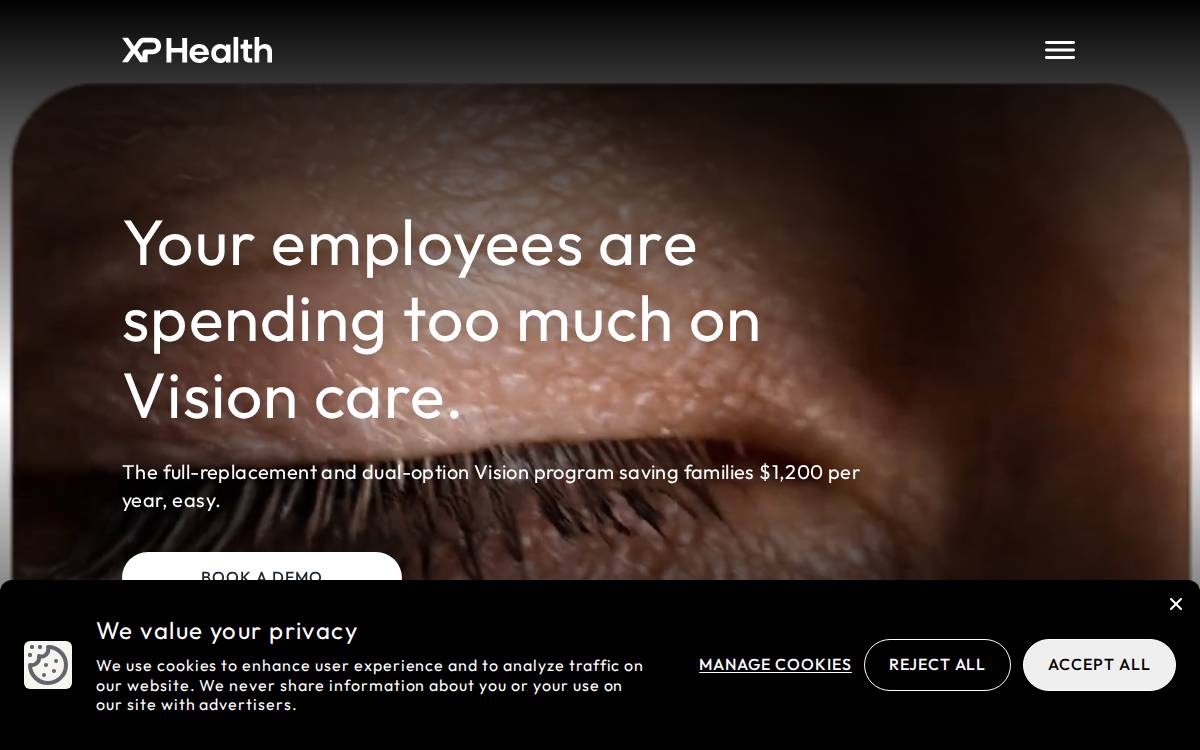 XP Health website preview