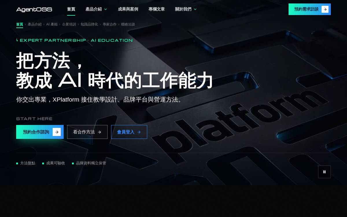 X Platform website preview