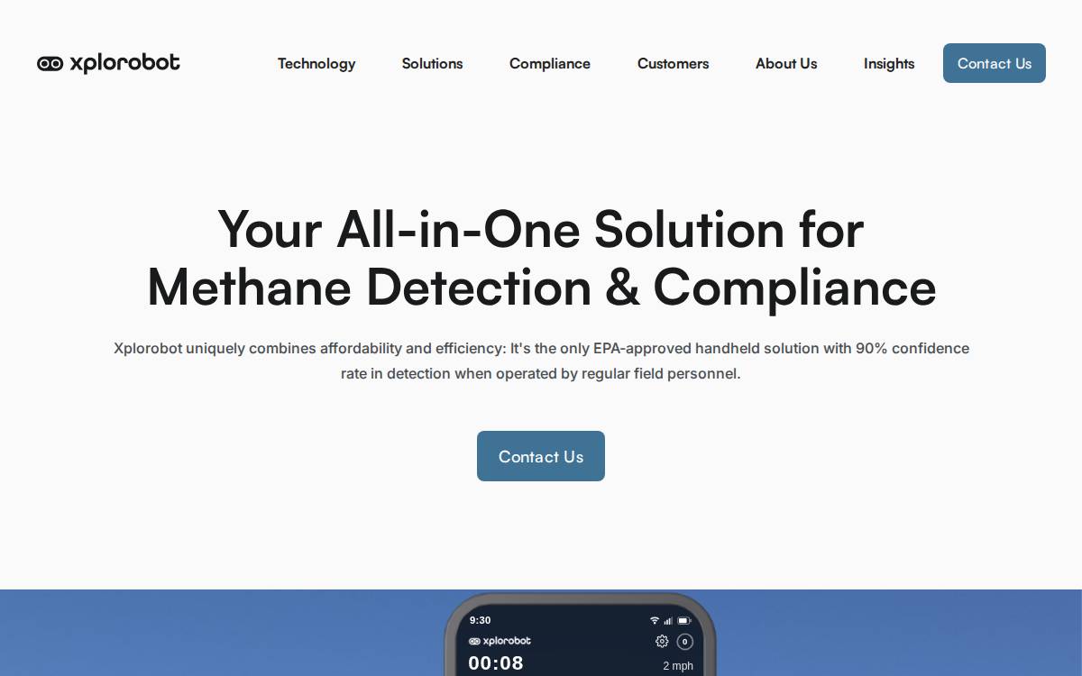 Xplorobot website preview