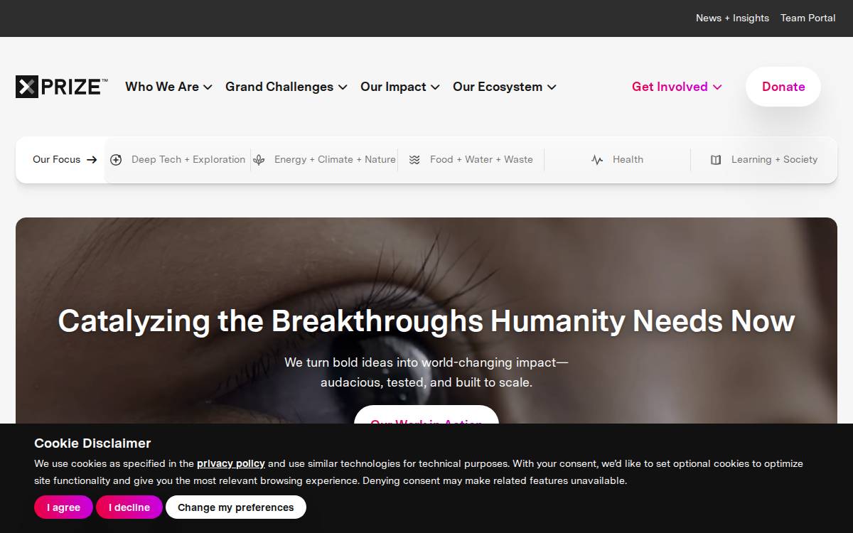 XPRIZE website preview