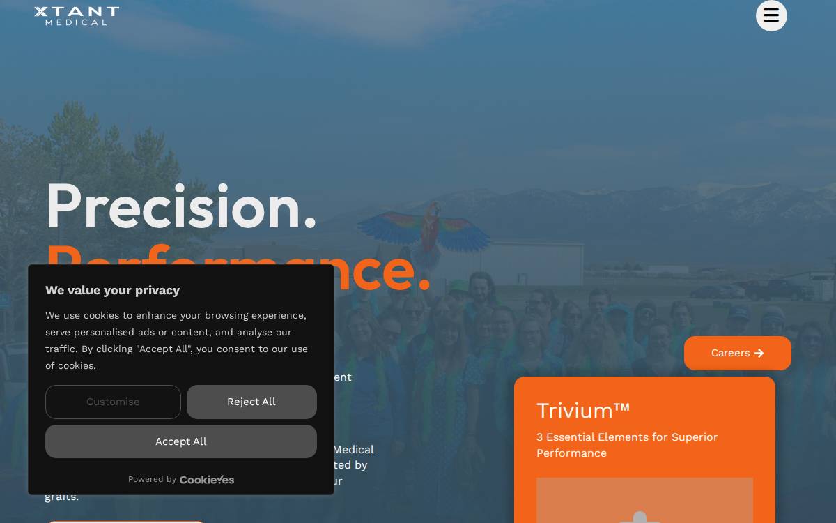 Xtant Medical Holdings website preview