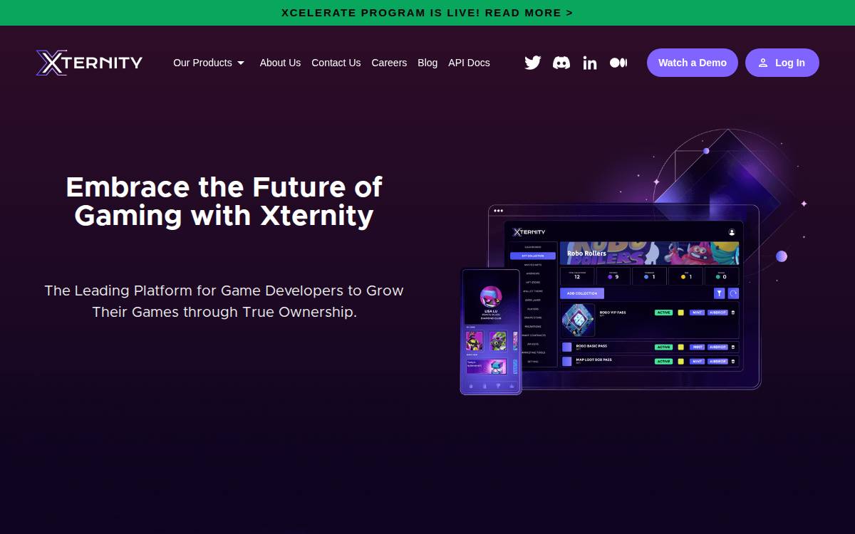 Xternity website preview