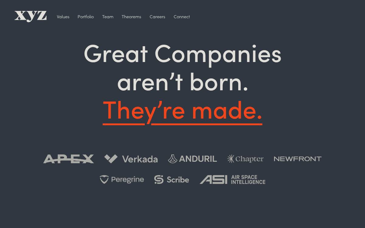 XYZ website preview