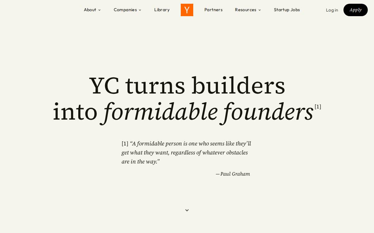 Y Combinator website preview
