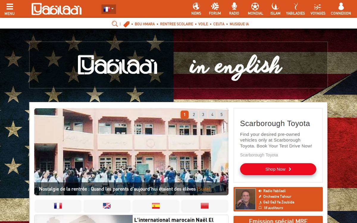 Yabiladi website preview