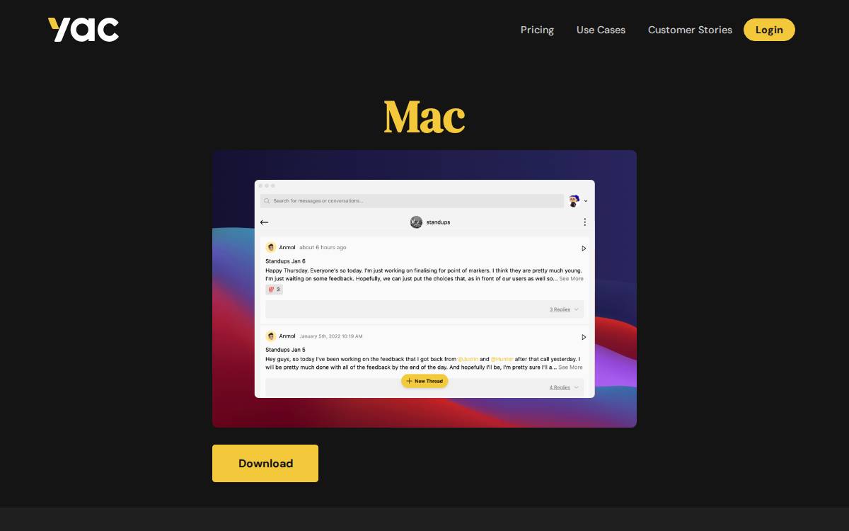 Yac Meeting Time Machine website preview