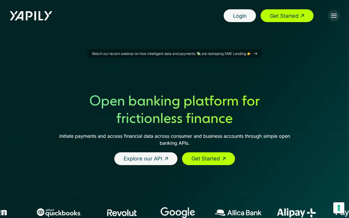 Yapily website preview