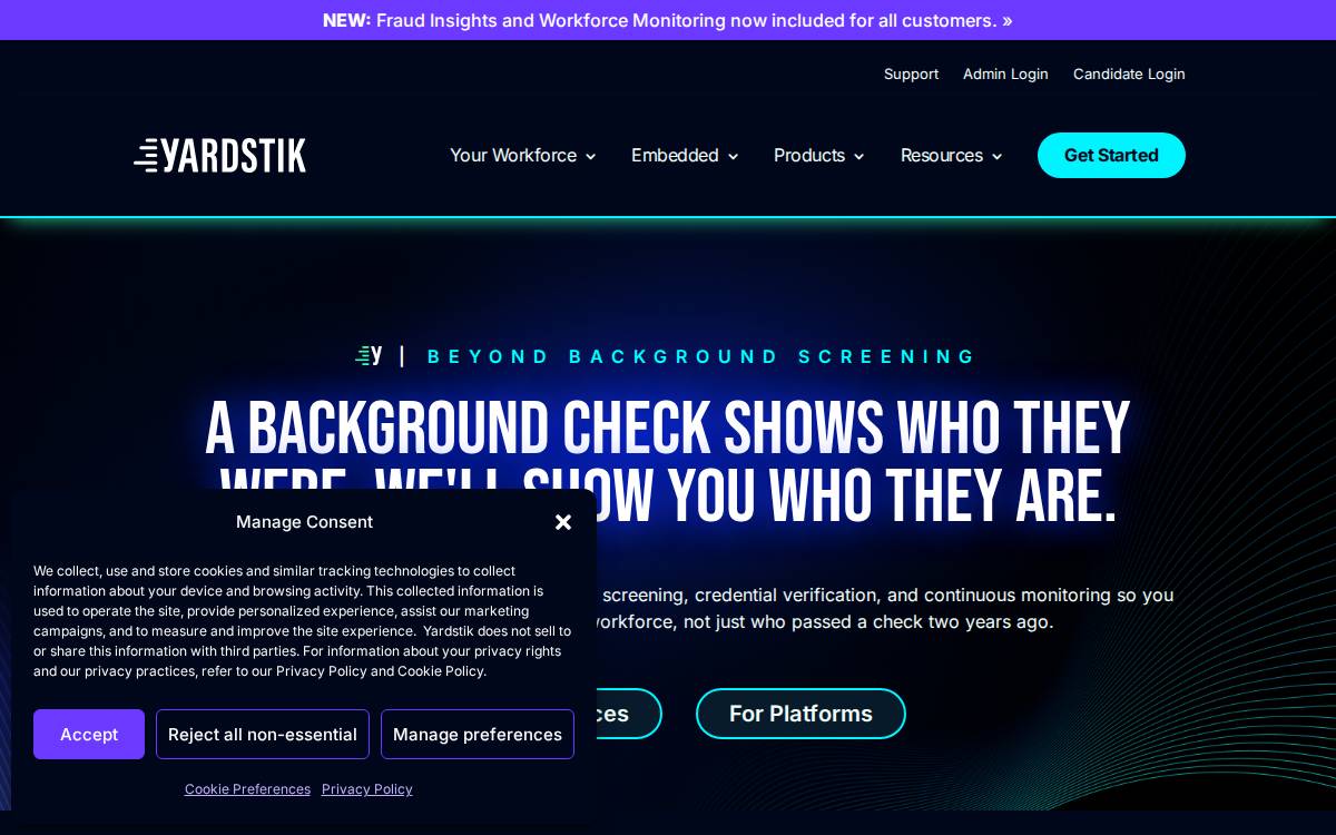 Yardstik website preview