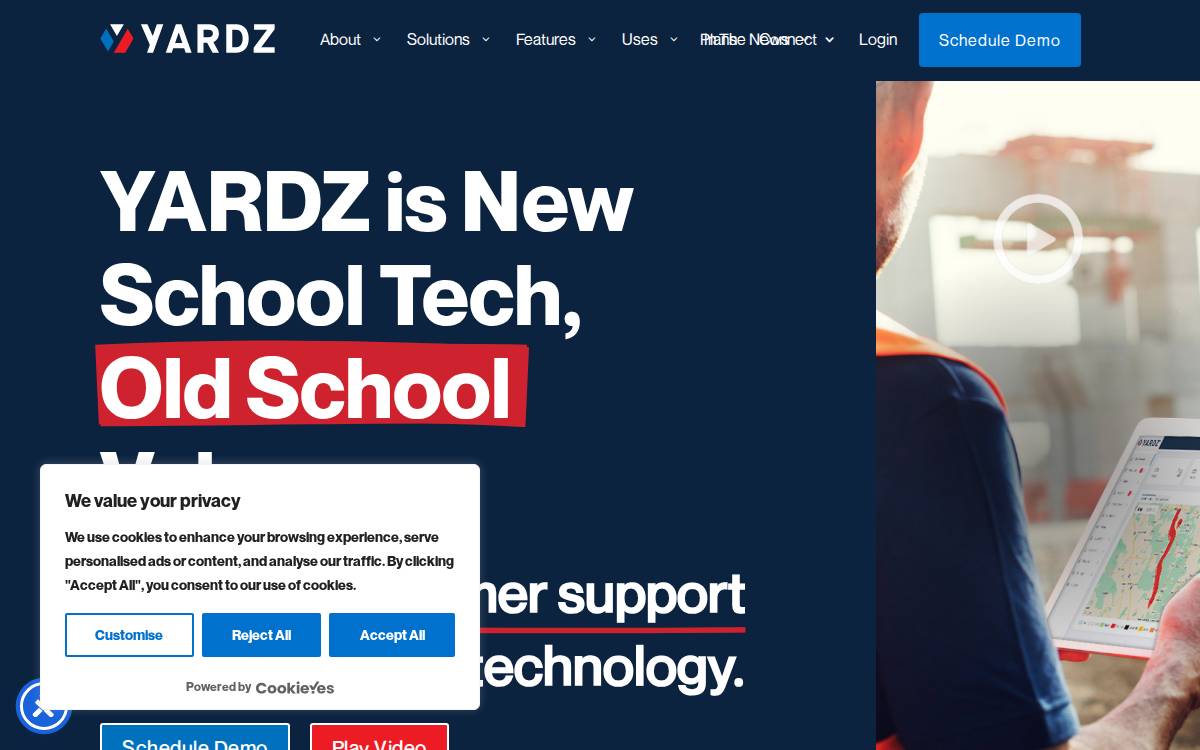 Yardz Technologies website preview