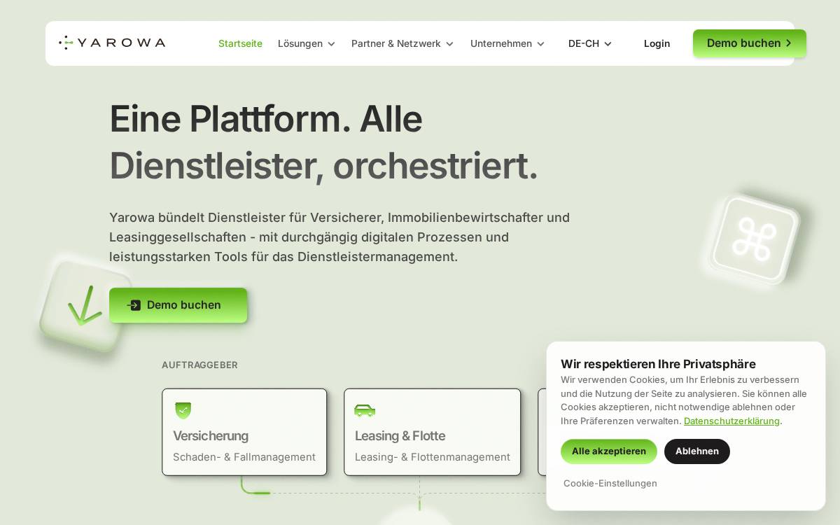 Yarowa AG website preview