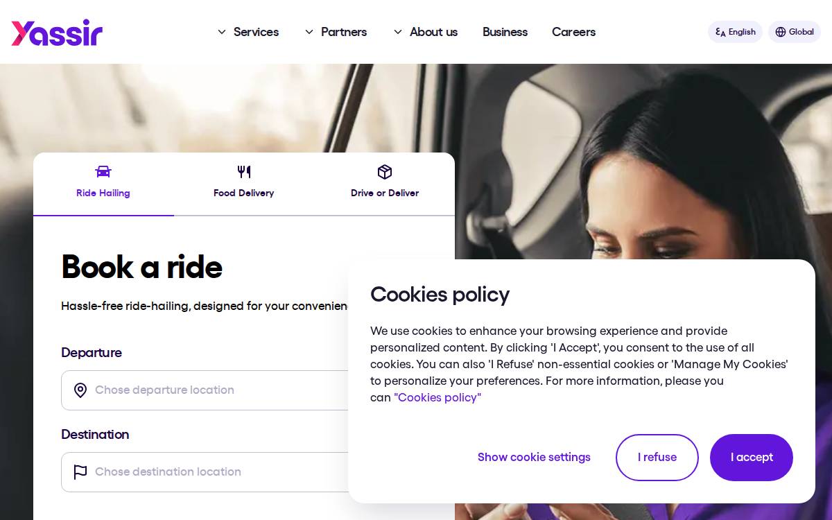 Yassir website preview