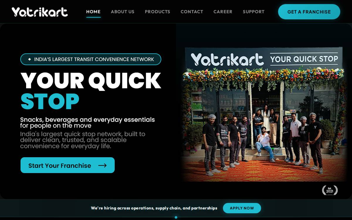 Yatrikart website preview