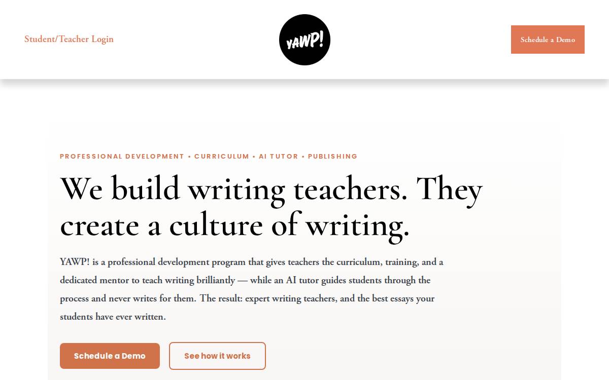 Yawpwritingprogram website preview