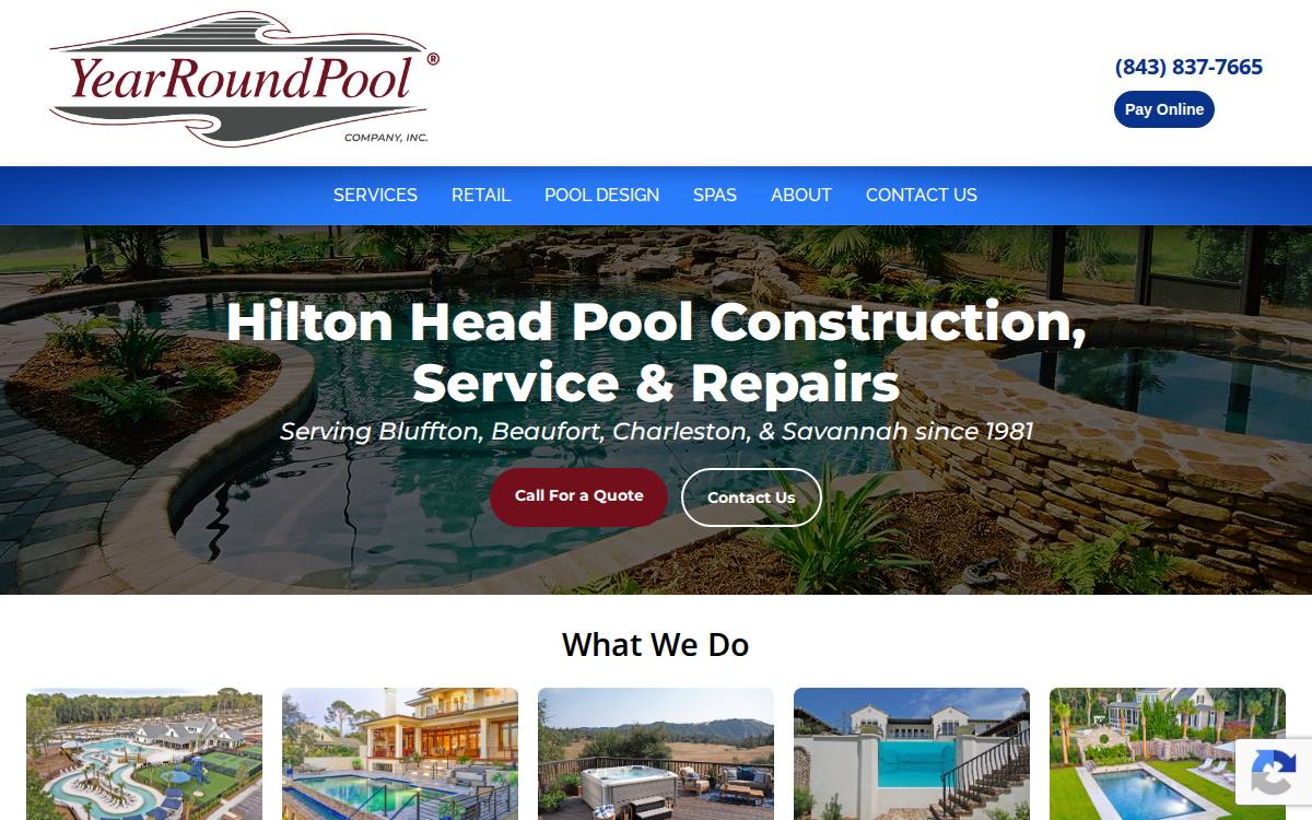 Year Round Pool Company website preview