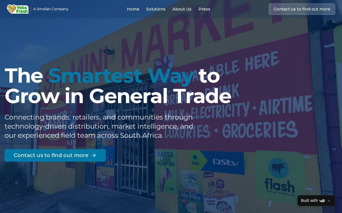Yebo Fresh website preview
