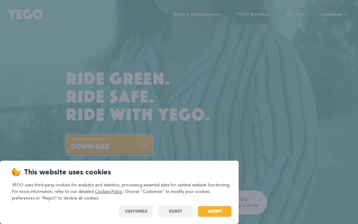 YEGO website preview
