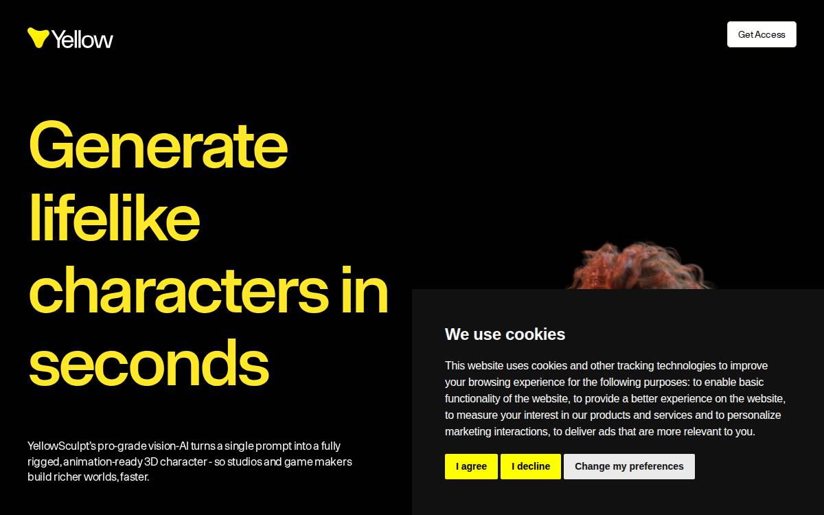 Yellow website preview