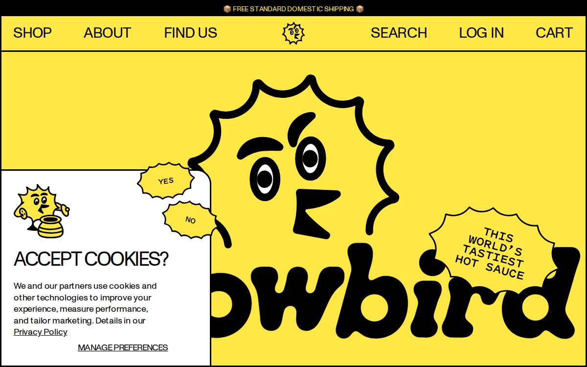 Yellowbird Foods website preview