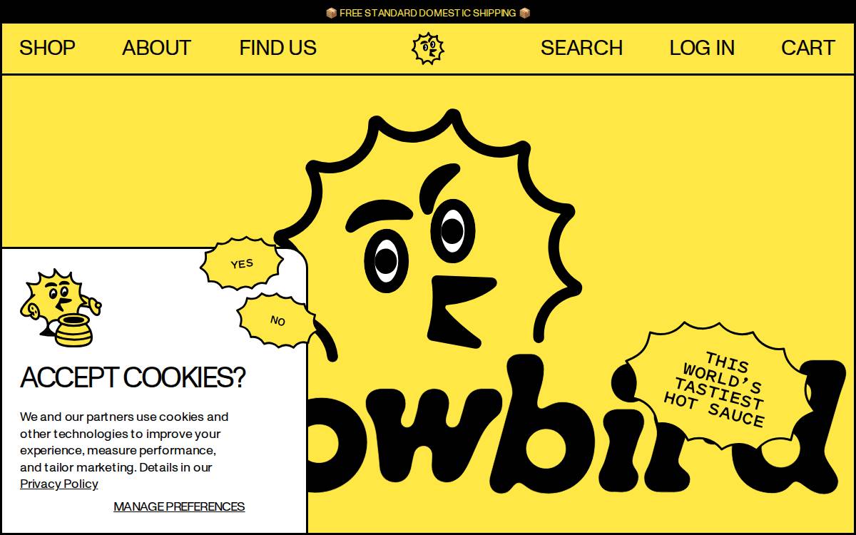 Yellowbirdsauce website preview
