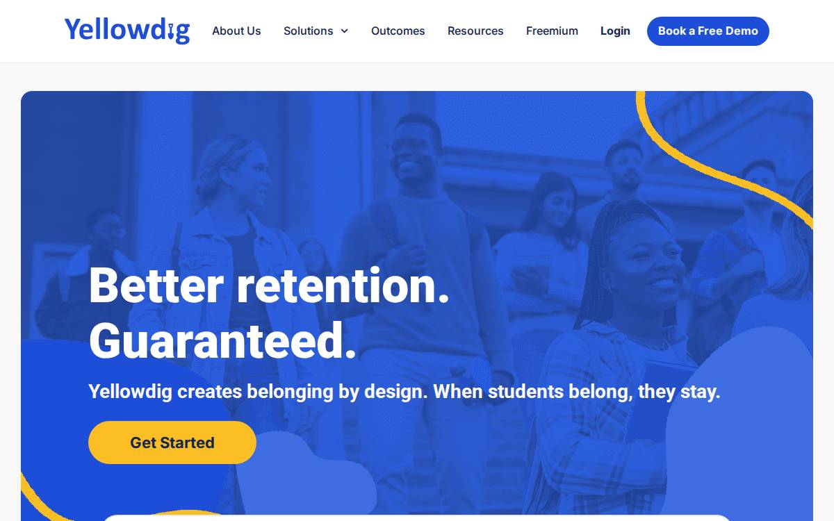 Yellowdig website preview