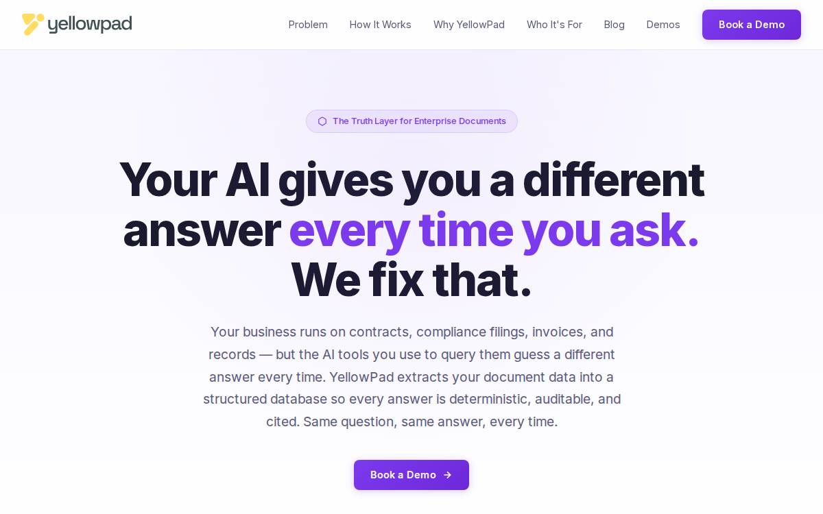 Yellowpad website preview