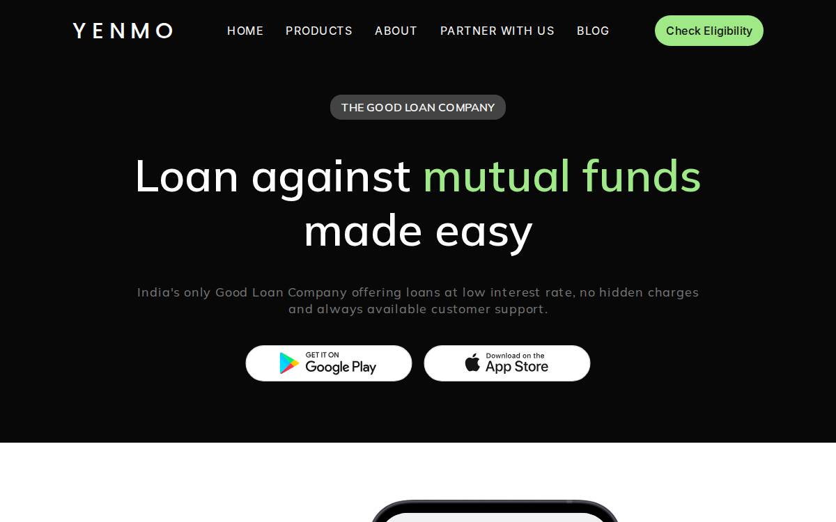 Yenmo website preview