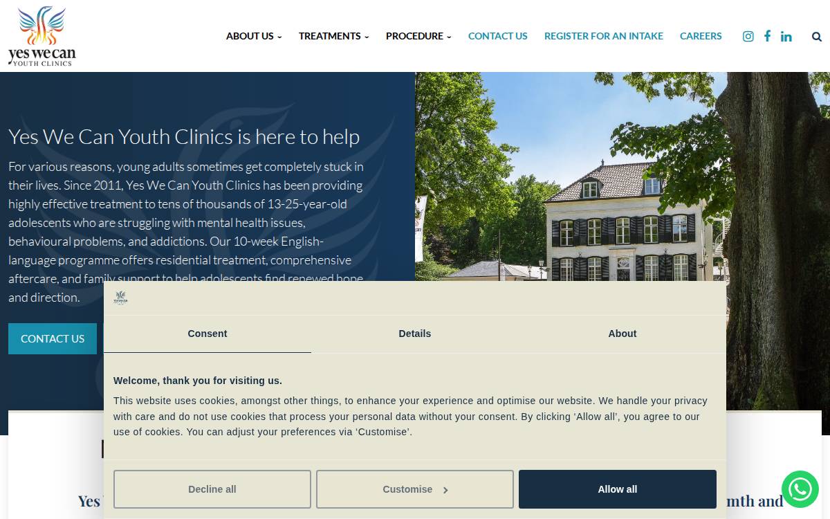Yes We Can Clinics website preview