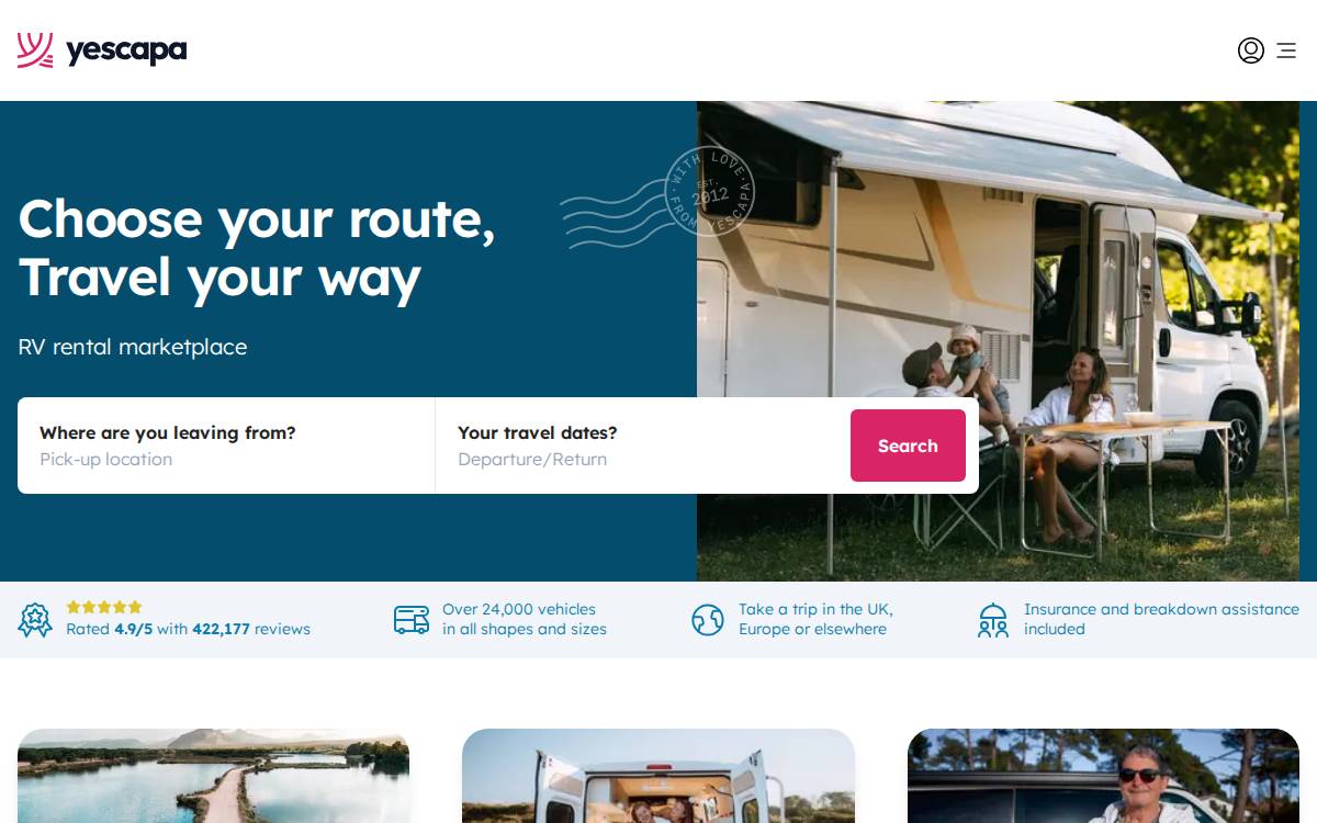 Yescapa website preview