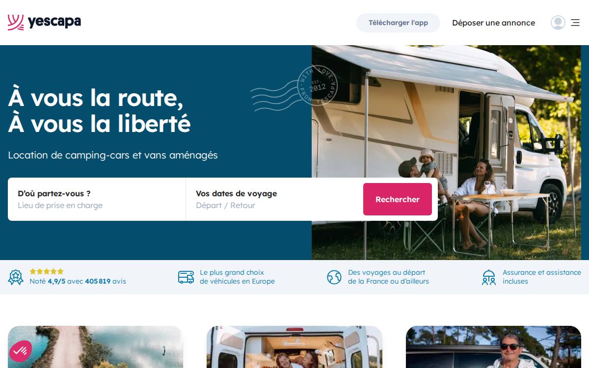 Yescapa website preview