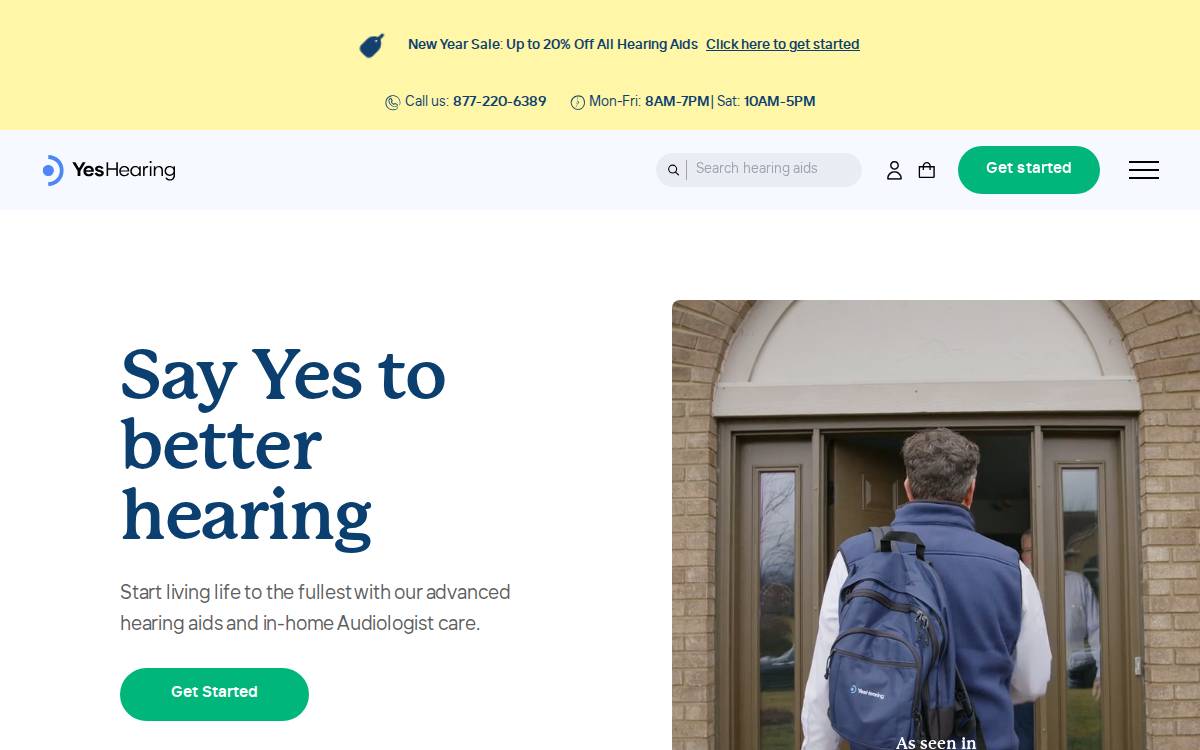 Yes Hearing website preview