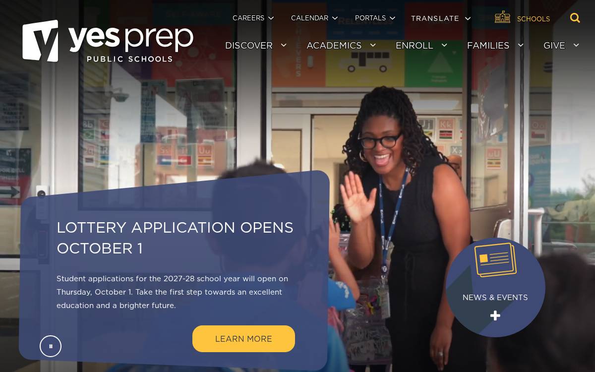 Yesprep website preview
