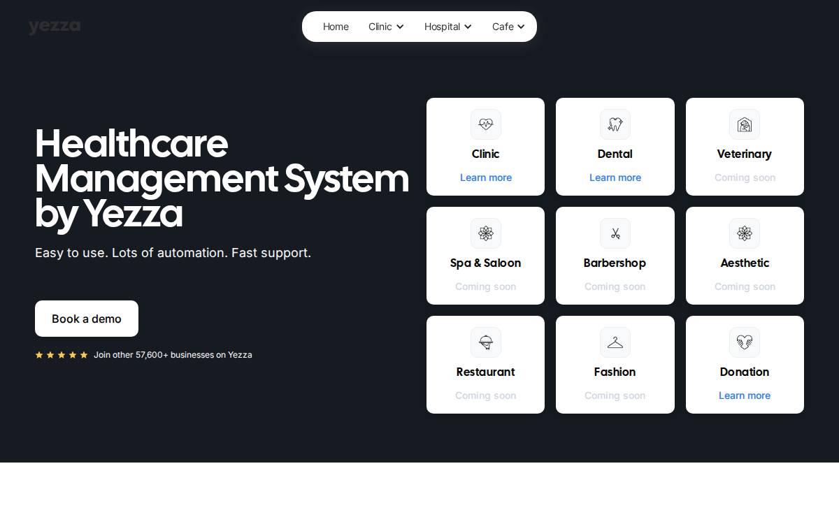 Yezza website preview
