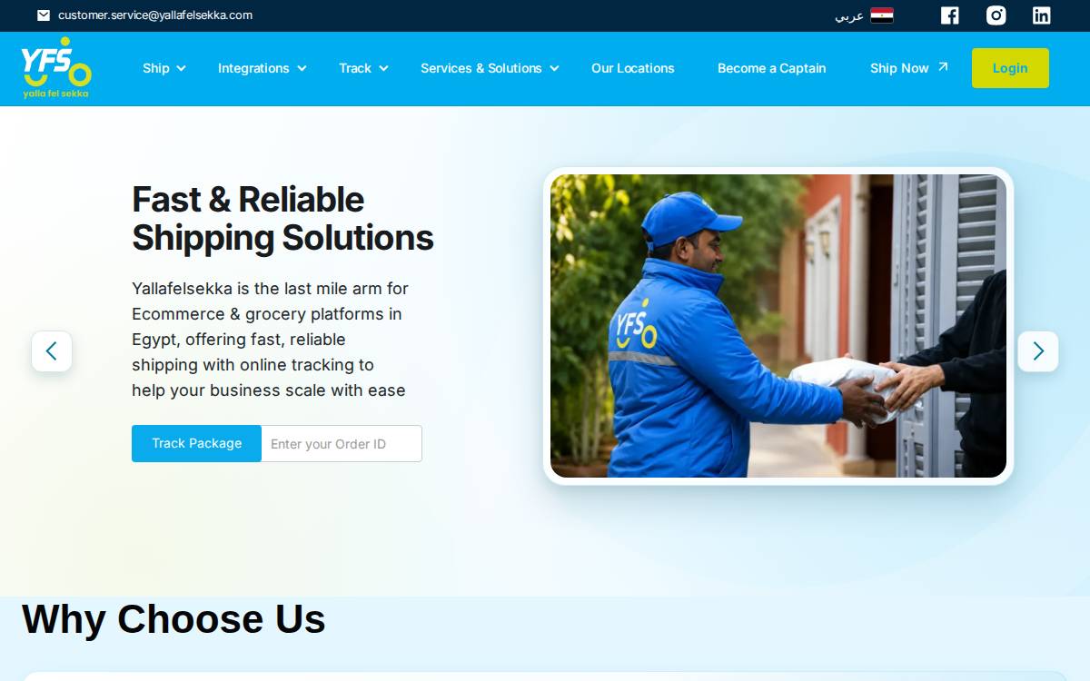 Yfs Logistics website preview