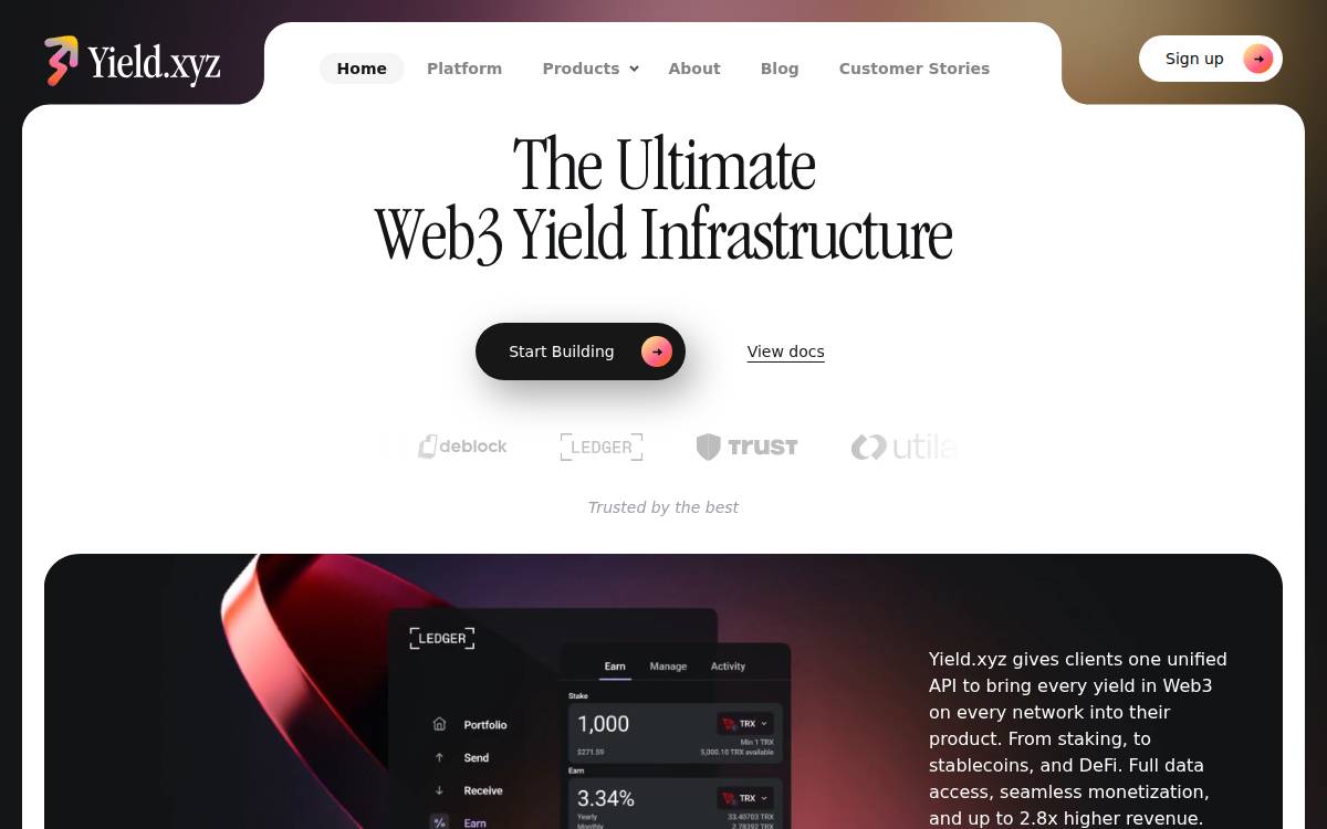 Yield website preview