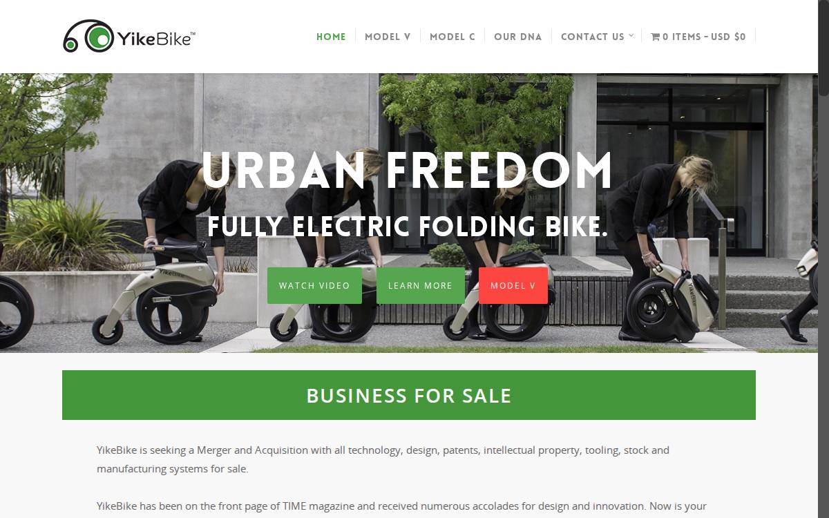 Yikebike website preview