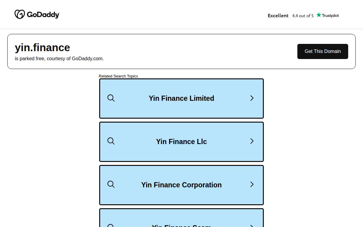 YIN Finance website preview