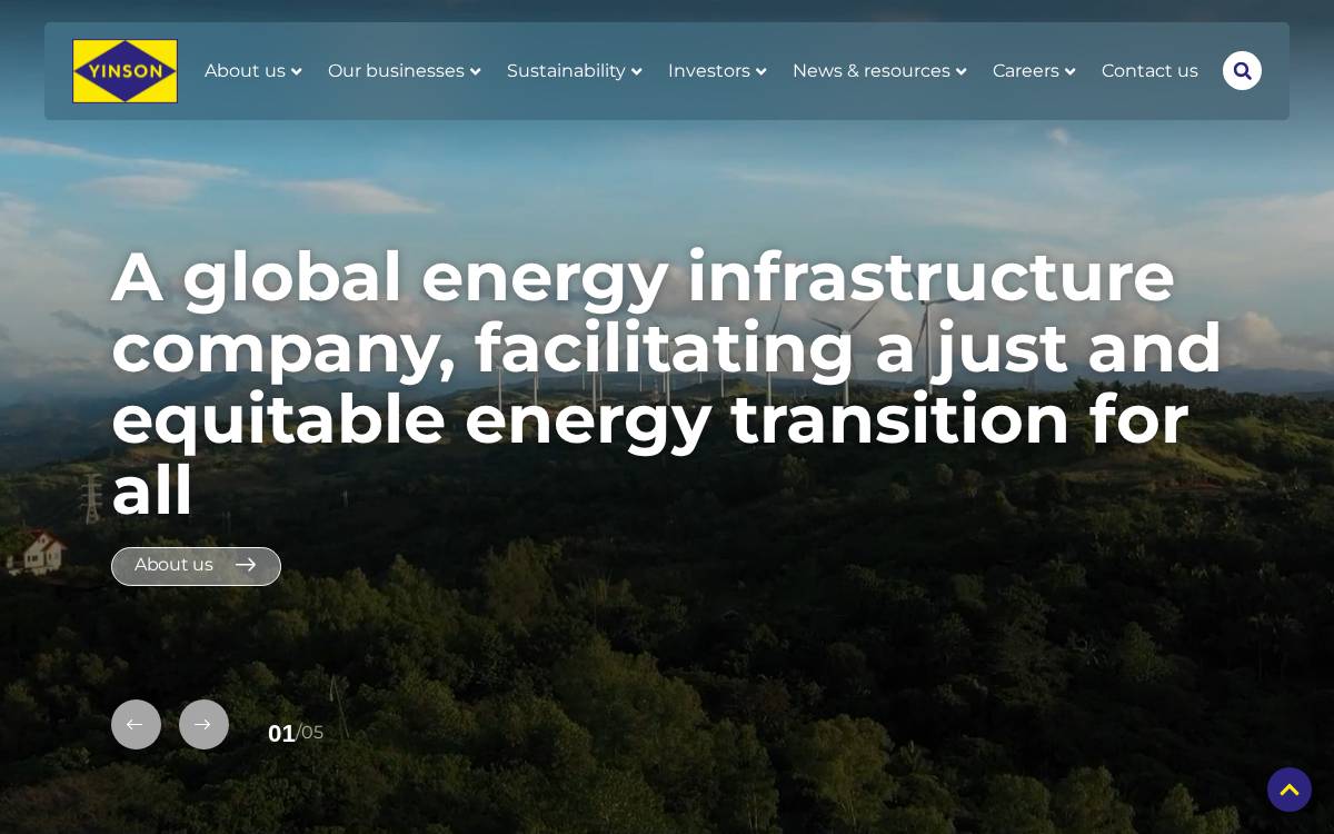 Yinson website preview