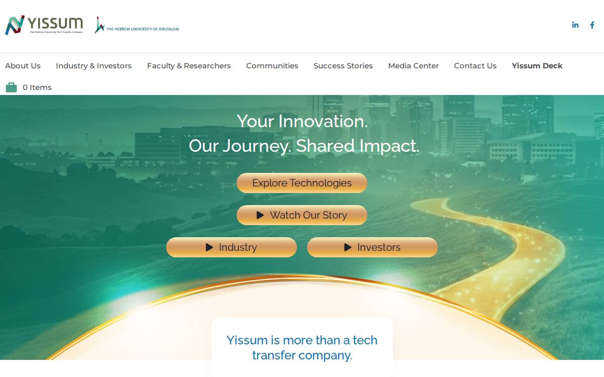 Yissum website preview