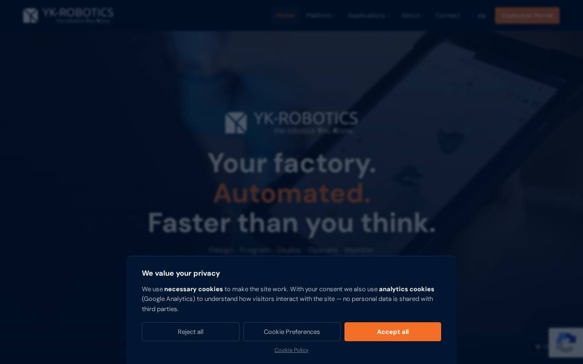 YK-Robotics website preview