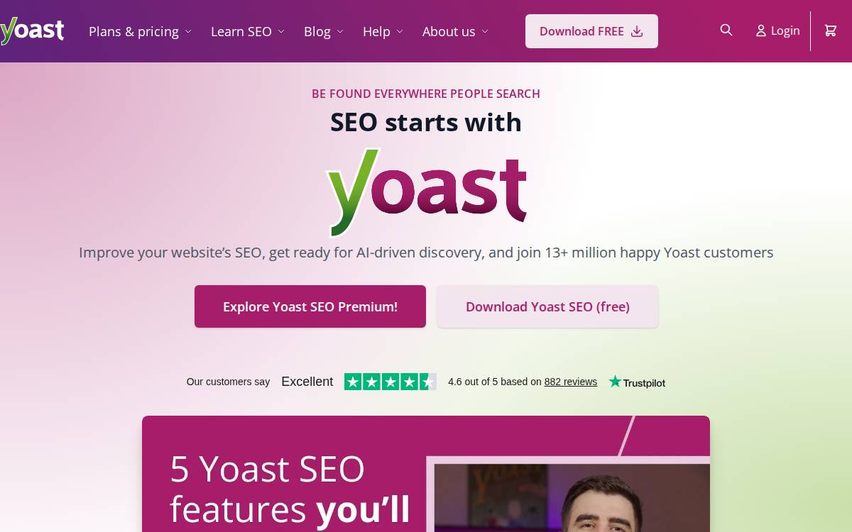 Yoast SEO website preview