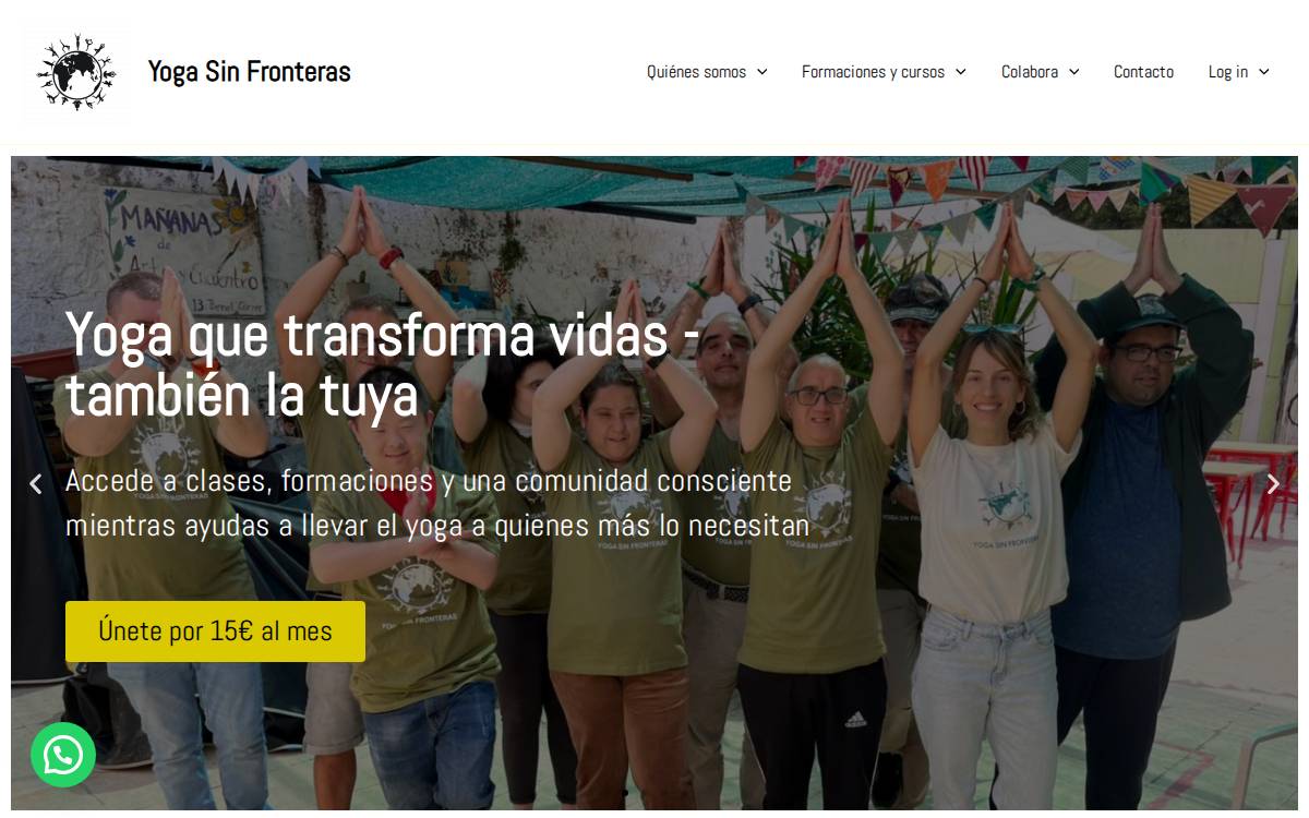 Yoga sin Fronteras website preview