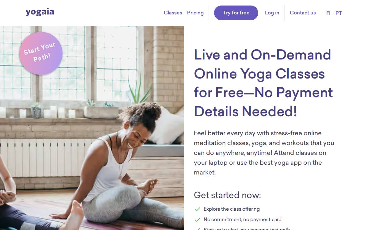 Yogaia website preview