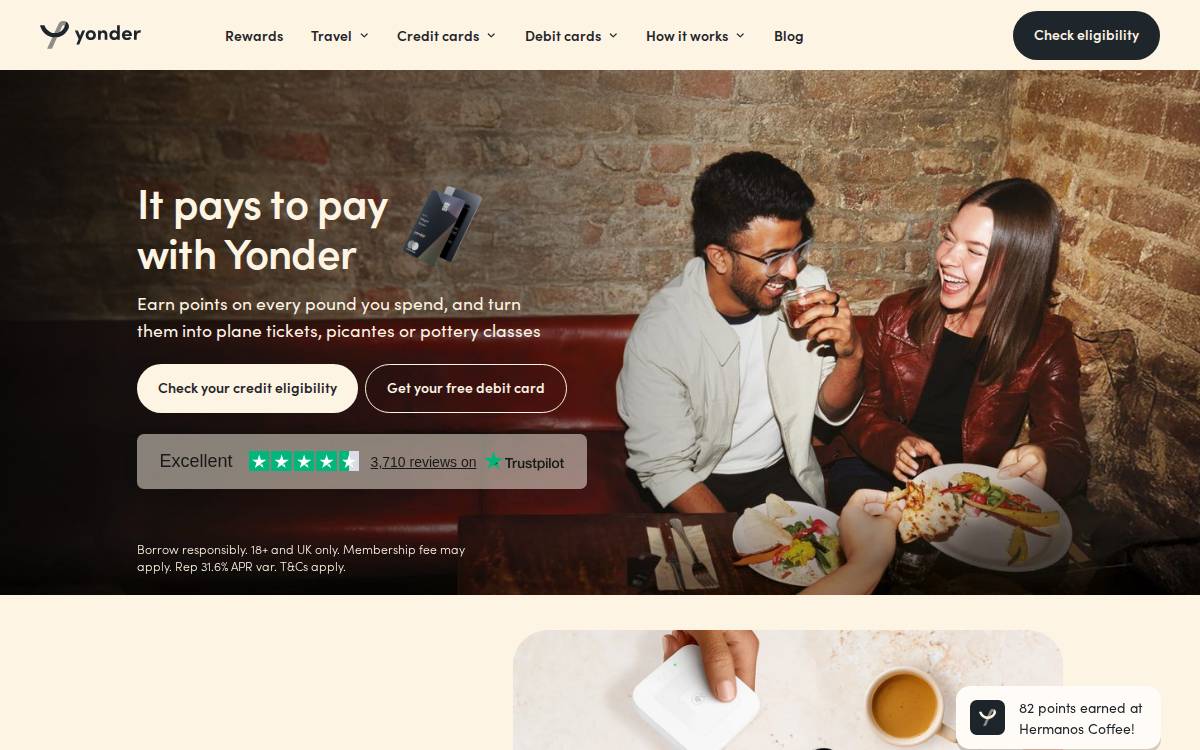 Yondercard website preview
