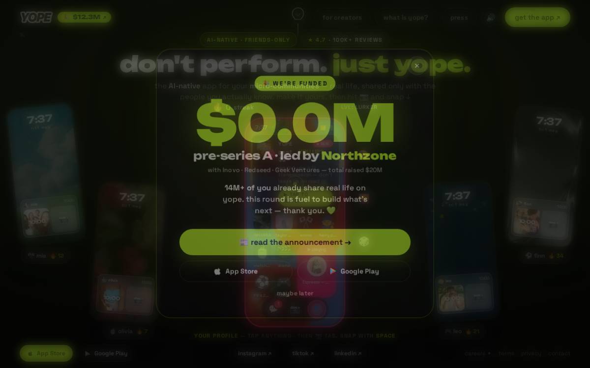 Yope website preview